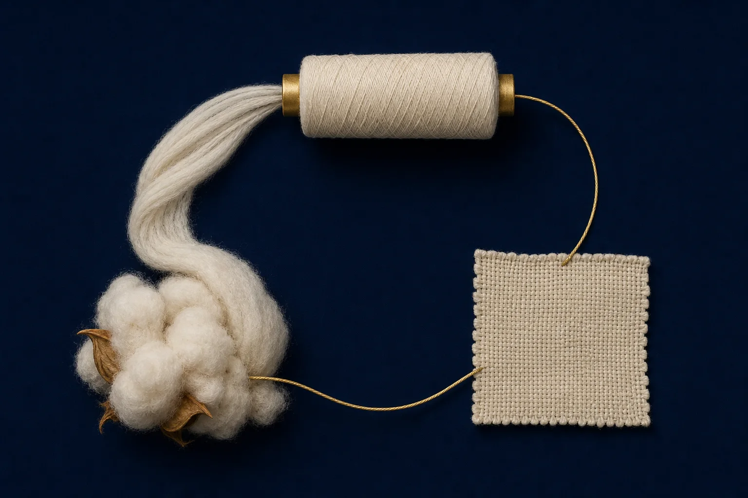 Diagram comparing the offshore cotton value chain with a domestic value loop